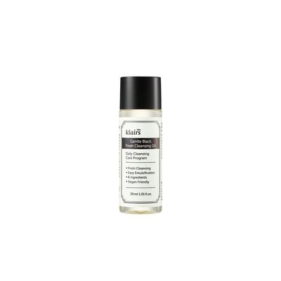 DearKlairs Gentle Black Fresh Cleansing Oil, a light and spreadable texture, only 6 ingredients (1.01 Fl Oz)