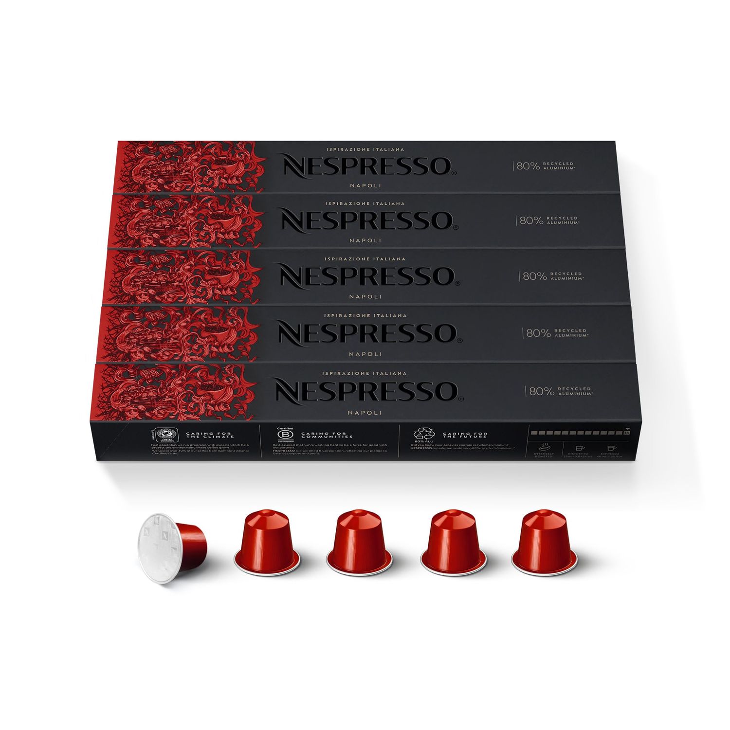 Nespresso Capsules Original Line, Ispirazione Napoli, Dark Roast Coffee Pods, 50-Count Espresso Coffee Pods