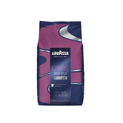 Lavazza Gran Riserva Filtro Whole Bean Coffee Dark Roast 2.2LB Bag, 100% Natural Arabica, Authentic Italian, Cocoa and Caramel aromatic notes