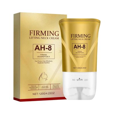 Disbus AH-8 Firming Neck Cream for Crepey Skin Body Care Comfort Neck Firming Cream with Roller, Anti-Aging Moisturizer for Neck and Chest, Skin Tightening Lotion