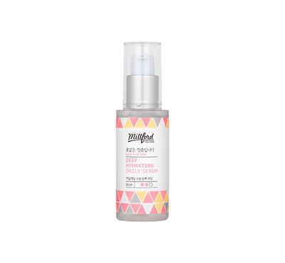Millford Deep Hydrating Daily Serum 30ml/ 1FL Oz, Deep Moisturizing, Hyaluronic Acid, Alcohol Free, Fragrance Free, pH Balance, Panthenol 10%, Dry Skin, Korean Skincare