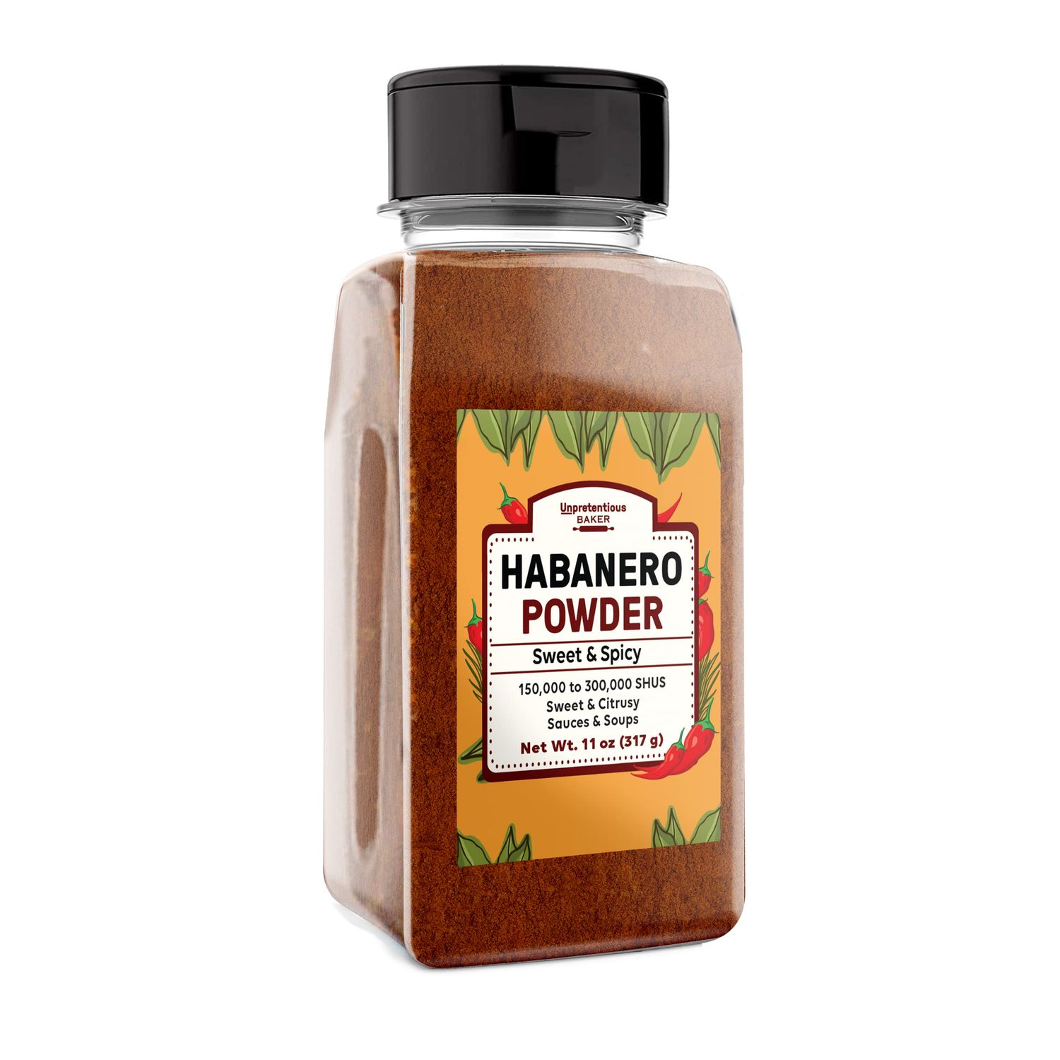 Unpretentious Habanero Powder, 11 oz, Hot &amp; Spicy, Chili &amp; Sauces, Mexican Cuisine