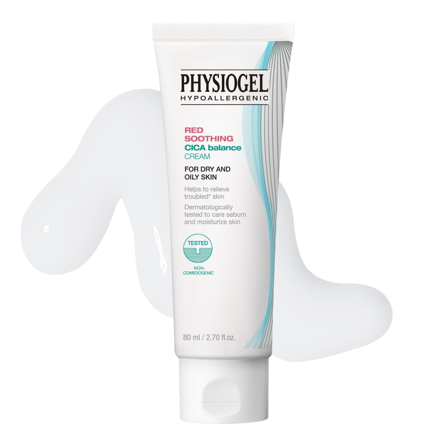 Physiogel Red Soothing CICA Moisturizer Cream, Korean skin care, Soothes Irritation &amp; Redness while Controlling Sebum, Cica, PEA, Niacinamide, Panthenol