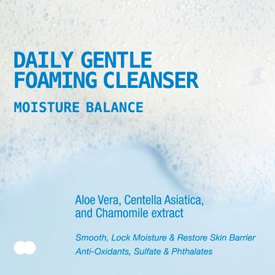 Ruby Kisses Daily Foaming Face Cleanser, Moisture &amp; Balance, Suitable for Sensitive, All Skin Types, Gentle Cleanse &amp; Hydrate, Aloe Vera, Vegan &amp; Cruelty Free, Made in Korea