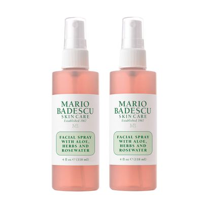 Mario Badescu Facial Spray with Aloe, Herbs and Rose Water for All Skin Types, Face Mist that Hydrates, Rejuvenates &amp; Clarifies, 4 FL OZ(Pack of 2)