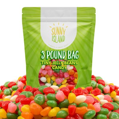 Tiny Jelly Beans 3-Pound Bag Assorted Fruit Flavored Candy Mini Size