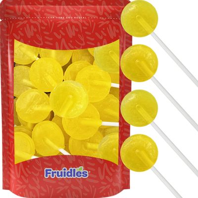 25 Lemon Lollipops Candy Suckers for Kids, Perfect for Gifting, Parties, Events (25-Pack)
