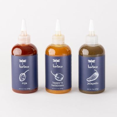 bartaco Signature Hot Sauce Variety Gift Pack Set 9 oz Roja Habanero Jalapeo (3 Flavors) Squeezable Bottle Cap for Convenience