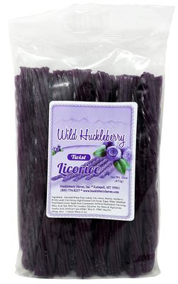 Wild Huckleberry Licorice Twists 16 oz, Made in USA