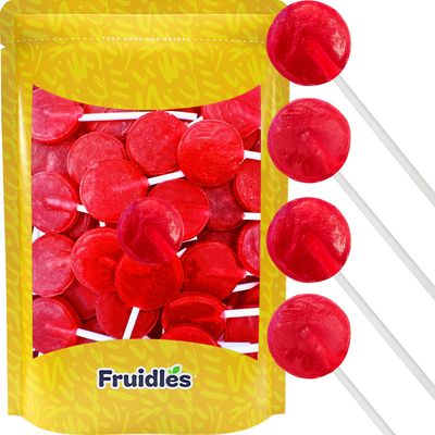 Cherry Lollipops 25 Candy Suckers for Kids, Cherry Flavors, Perfect for Gifting, Parties, Events (25-Pack)