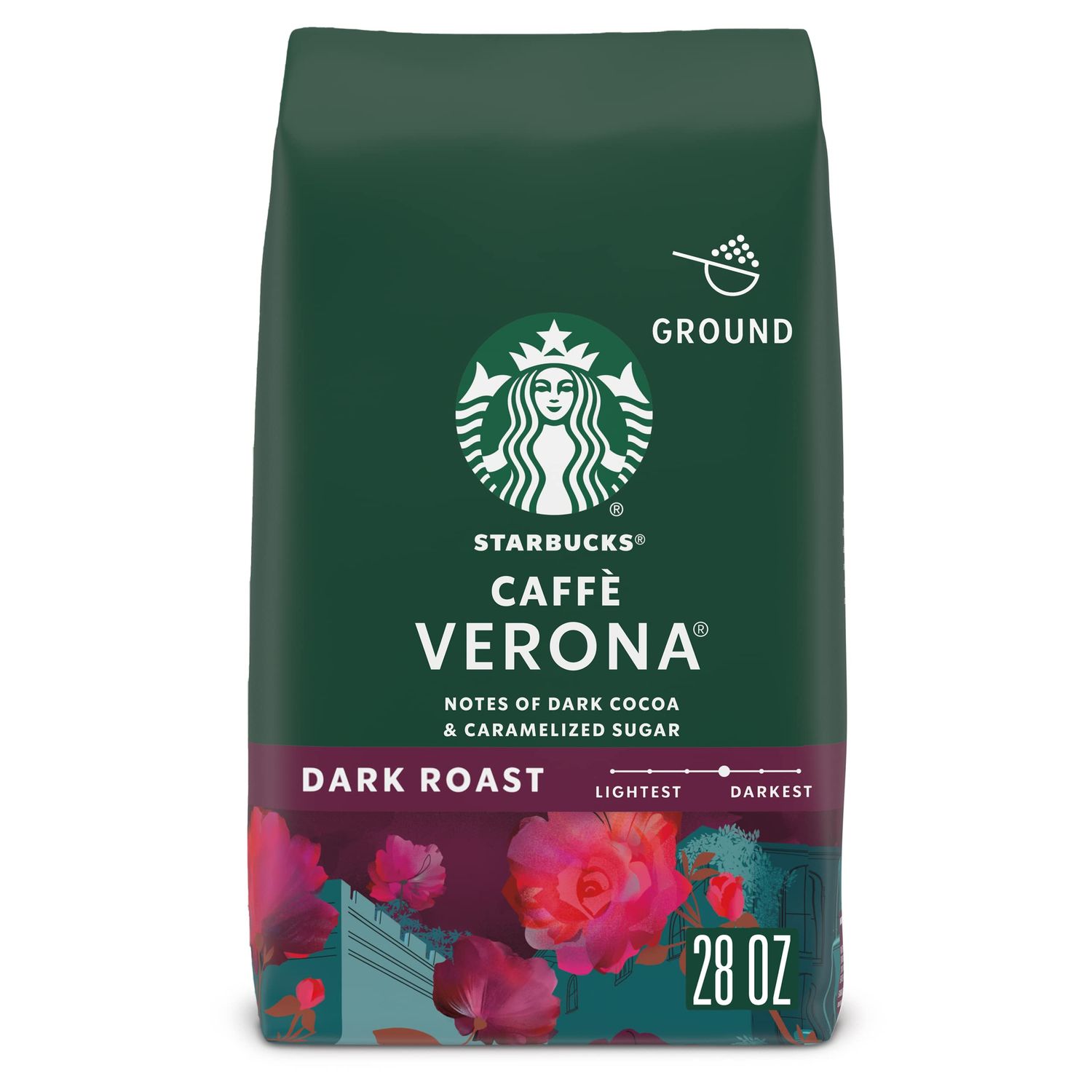 Starbucks Ground Coffee, Dark Roast Coffee, Caff Verona, 100% Arabica, 1 bag (28 oz)