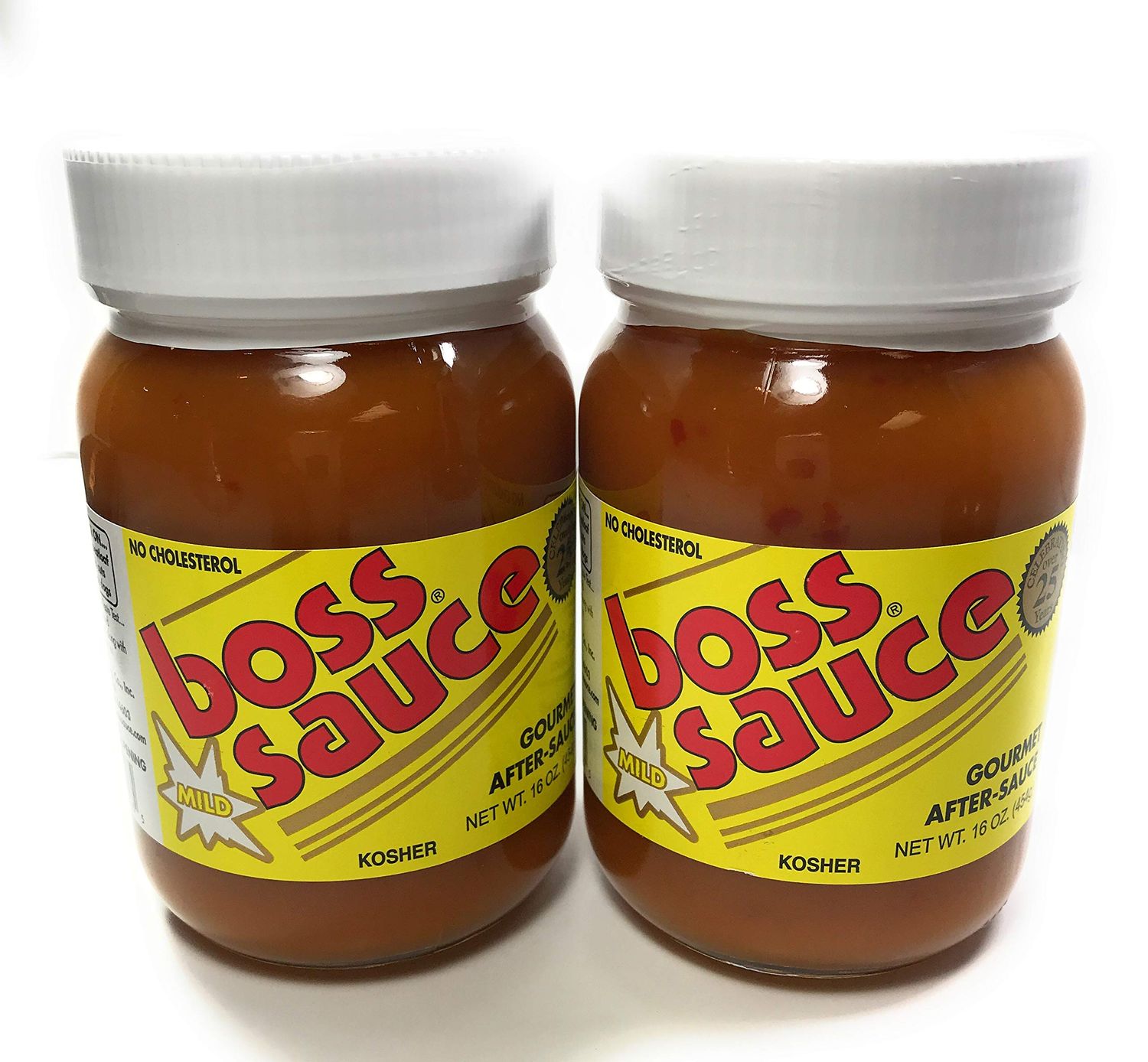 Boss Sauce MILD Gourmet After-Sauce 2 PACK 16 Oz. Hot Sauce, All-Natural, Kosher Sauce, BBQ Sauce, Chicken Wings, Wing Sauce, meat sauce, simmer sauce, chicken sauce