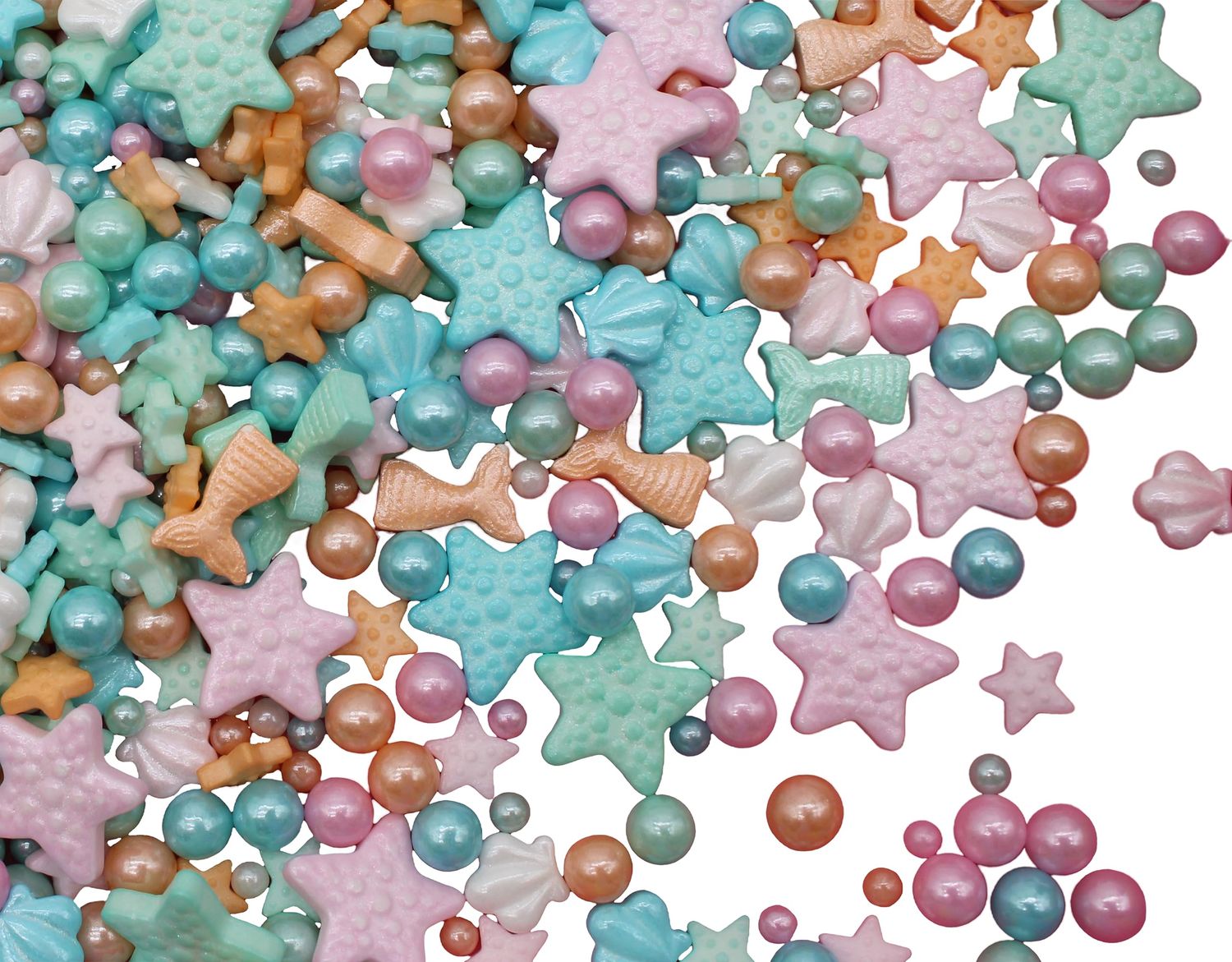 Beach Themed Sprinkles-Under The Sea Edible Candy-8 Ounce Seashell, Starfish, Beads &amp; Mermaid Sprinkles Mix-Seahorse-Cake Topper For Cupcakes