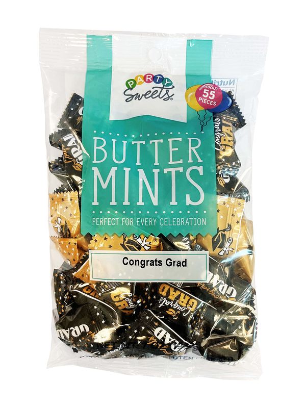 Party Sweets Graduation Buttermints by Hospitality Mints, Appx 300 mints, 7-Ounce Bags (Pack of 6)