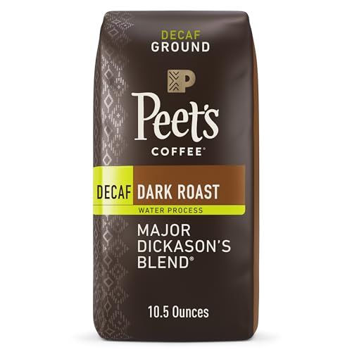 Peet&#39;s Coffee, Dark Roast Ground Coffee - Decaf Major Dickason&#39;s Blend 10.5 Ounce Bag