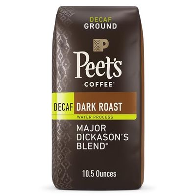 Peet&#39;s Coffee, Dark Roast Ground Coffee - Decaf Major Dickason&#39;s Blend 10.5 Ounce Bag