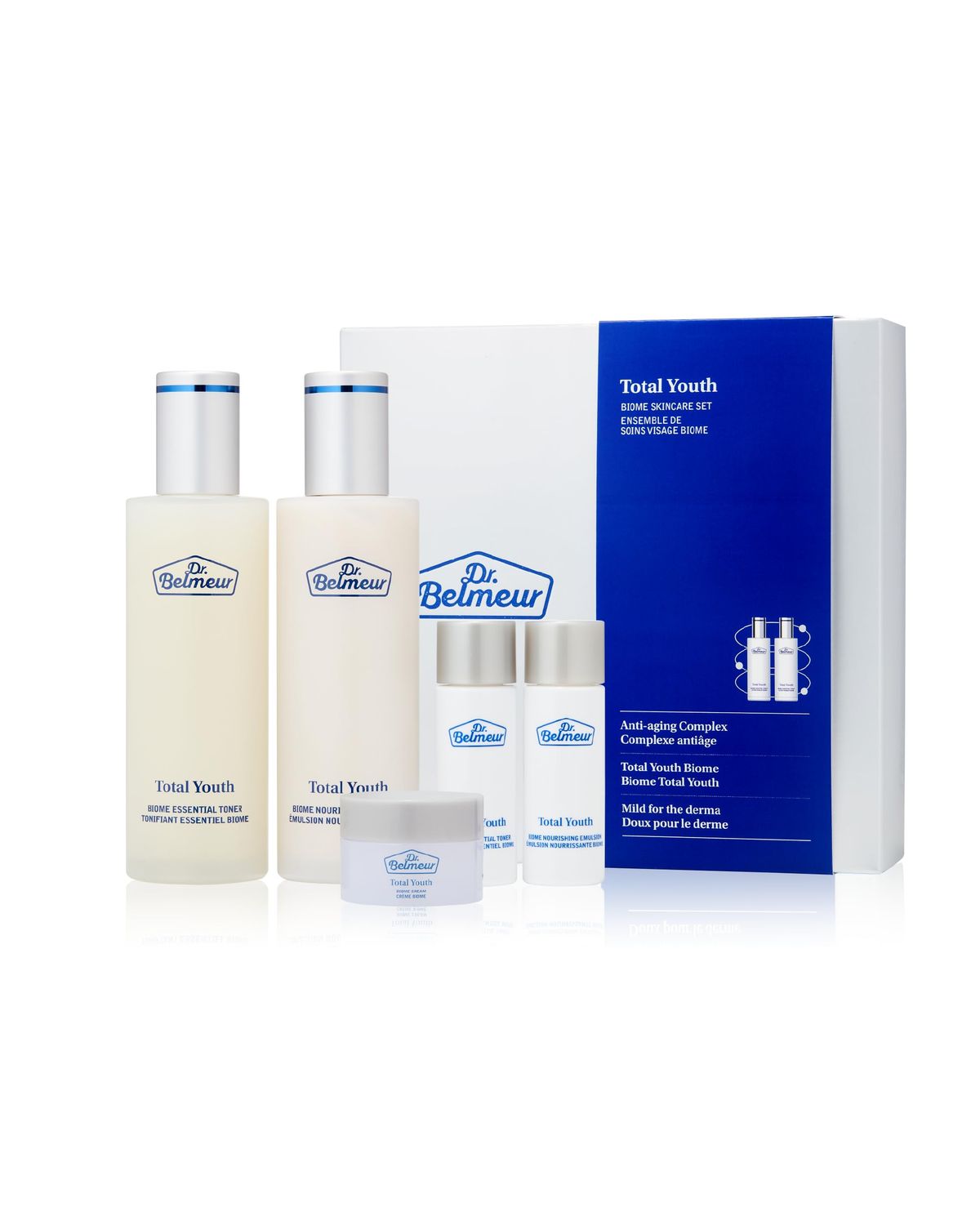 Dr. Belmeur Total Youth Biome (Skincare Set, 12.2fl oz) - Premium Total Age-Defying Toner Emulsion Set for Wrinkles, Elasticity, Hydration &amp; Skin Tone. Korean Skin Care by LG Beauty. Collagen,