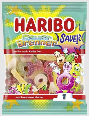 Haribo Sauer Brenner Super Tangy Gummy Candy 160g