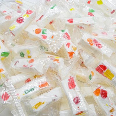 JUJUBE NOUGAT Candy 1 lb - with Jelly Fruit Pieces, No Trans Fats, No Additives, Gluten Free, Individually Wrapped, Bulk Soft Candies in Resealable Bag
