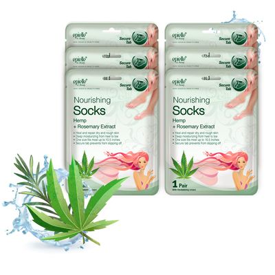 Epielle Nourishing Foot Masks, 6 Pairs Deep Moisturizing Socks with Hemp and Rosemary Extract, Korean Skincare, Spa Gifts, Mother&#39;s Day Gifts