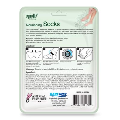 Epielle Nourishing Foot Masks, 6 Pairs Deep Moisturizing Socks with Hemp and Rosemary Extract, Korean Skincare, Spa Gifts, Mother's Day Gifts