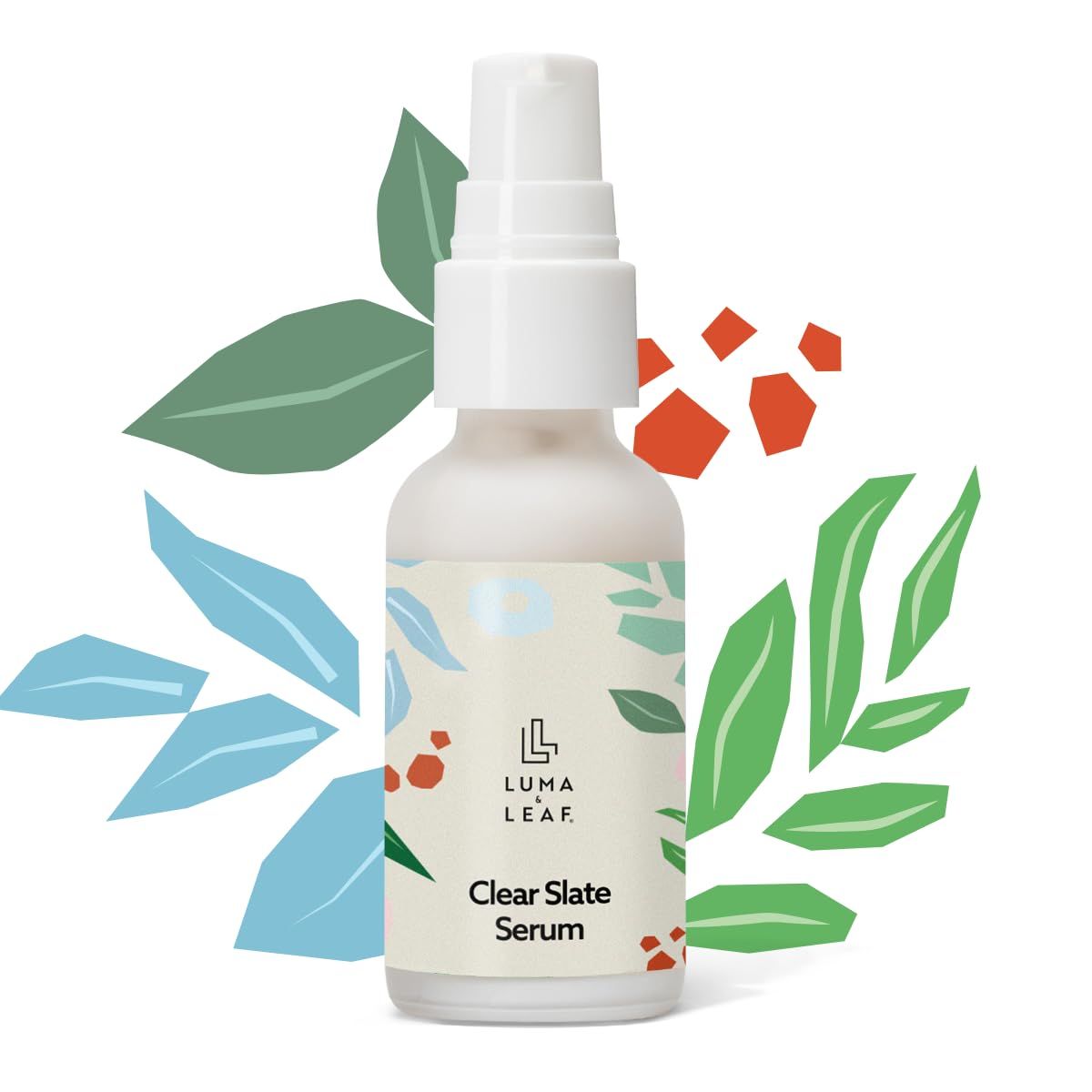 LUMA &amp; LEAF Clear Slate Niacinamide Serum - Acne &amp; Redness Relief with Bakuchiol &amp; Aloe Vera, Hydrating, Vegan, Anti-Inflammatory Formula - Reduces Breakouts &amp; Soothes Skin
