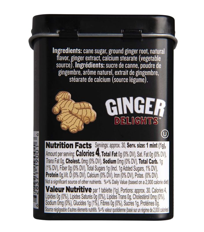 Ginger Delights Four Flavor Variety Pack Genuine Ground Ginger Root, Natural Flavors Kosher Certified, Vegan, Gluten Free Aspartame &amp; Xylitol Free 30 Count Tin (Pack of 12)