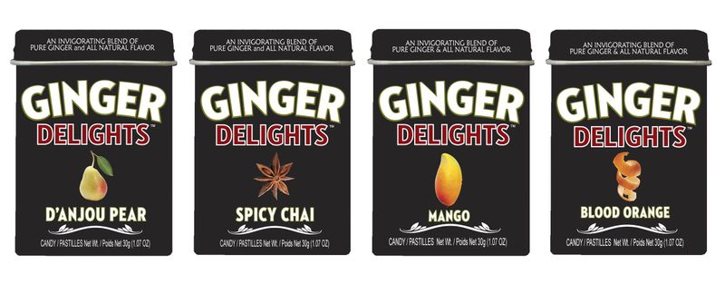 Ginger Delights Four Flavor Variety Pack Genuine Ground Ginger Root, Natural Flavors Kosher Certified, Vegan, Gluten Free Aspartame &amp; Xylitol Free 30 Count Tin (Pack of 12)
