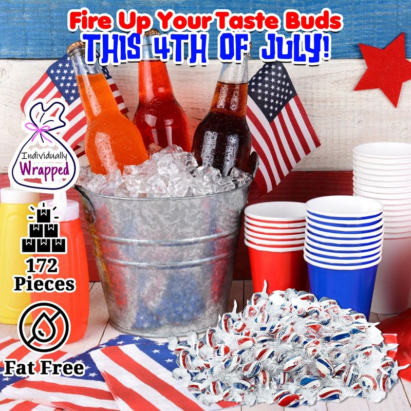 Fun Express Patriotic Candy Bulk - 172 Patriotic Red White and Blue Candy