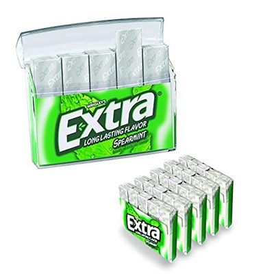Extra Spearmint Sugar Free Gum Reusable Case &amp; Refills, Spearmint, (Pack Of 6)