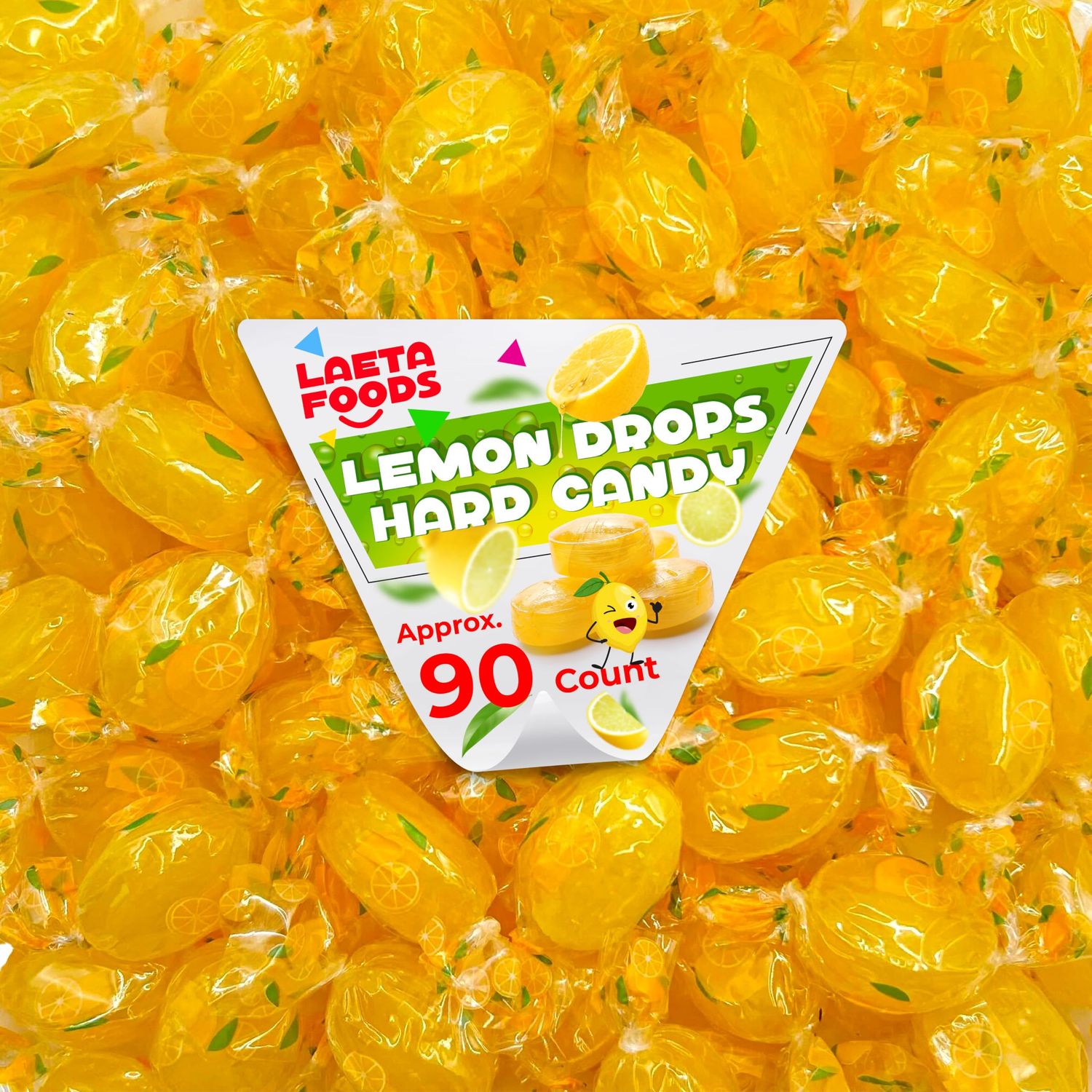 Lemon Drops Filled Hard Candy (1 Pound Bag - Approx. 90 Count)