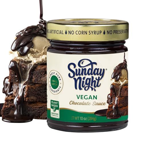 Sunday Night Signature Vegan Chocolate Sauce - Luxury Chocolate Gift, Smooth Plant-Based, Dairy Free, Gluten-Free, Pure Clean Ingredients, No Artificial Preservatives - 10oz