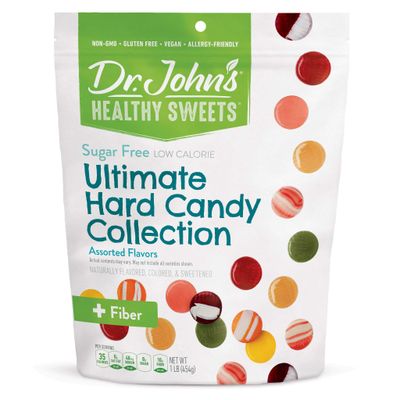 Dr. Johns Sugar Free Candy, Healthy Hard Candy with Zero Sugar, Low Calorie Snacks, Keto Friendly, Vegan, Gluten Free, Assorted Flavors, 100 Count, 1 LB
