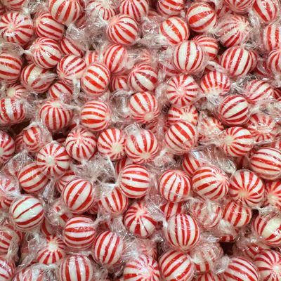 KD Supplies Jumbo Candy Balls - Individually Wrapped Hard Candy Delights (1 Pound) in Resealable Stand up Pouch for Guaranteed Freshness (Peppermint)