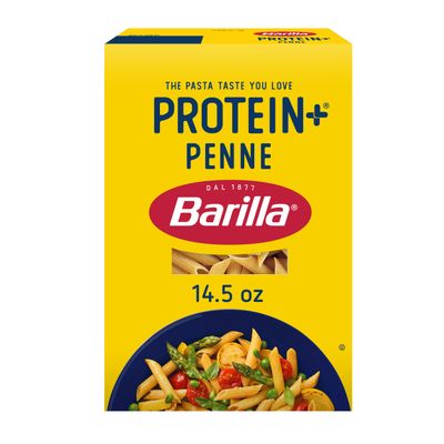 BARILLA Protein (Plus) Penne Pasta - Protein from Lentils, Chickpeas &amp; Peas - Good Source of Plant-Based Protein - Protein Pasta - Non-GMO - Kosher Certified - 14.5 Ounce Box (7 Servings per Box)