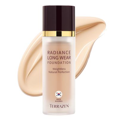 TERRAZEN Velvet Makeup Foundation 30ml, Light Beige for Fair to Light Skin - Korean Skincare &amp; Makeup, Long Lasting Base with Natural Matte Finish, Weightless Texture, Skin-Enhancing (Light Beige)
