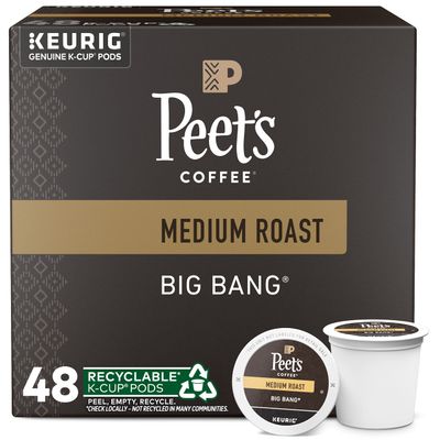 Peet&#39;s Coffee, Medium Roast Keurig K-Cup Pods - Big Bang 48 Count (1 Box of 48 K-Cup Pods)