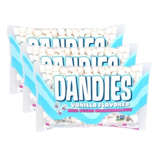 Dandies Mini Vegan Marshmallows, No Artificial Flavorings, Food Dyes, Corn Syrup, or Gelatin, Perfect for Roasting, Smores, or Snacking (3 Pack, 10 oz)