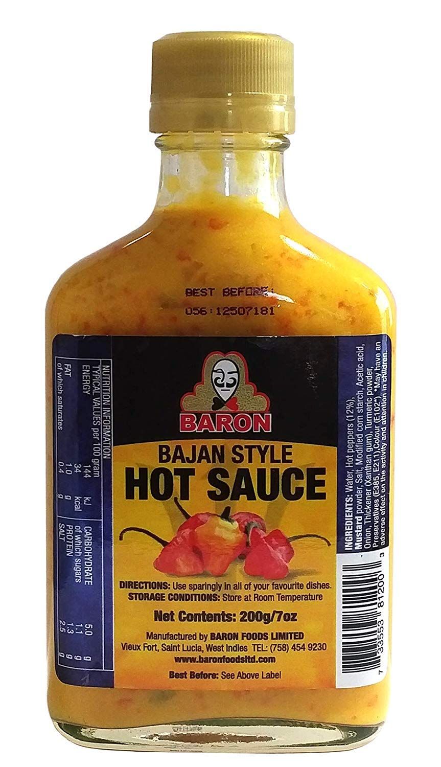 Baron Bajan Style Hot Sauce 7 Ounces (200 grams)