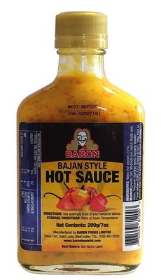 Baron Bajan Style Hot Sauce 7 Ounces (200 grams)