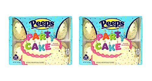 Party Cake Flavored Peeps Marshmallow Easter Basket Stuffer and Baking Decoration, 3 Ounces, Pack of 2