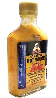 Baron Bajan Style Hot Sauce 7 Ounces (200 grams)