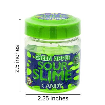 Sour Slime Liquid Candy (3 Pack Assorted) Cherry and Green Apple, Spoon Inside Lid. with 2 GosuToys Stickers