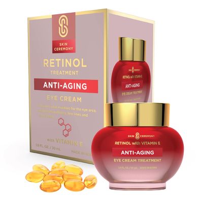 Skin Ceremony Retinol &amp; Vitamin E Anti-Aging Eye Cream - Reduces Puffiness, Fine Lines &amp; Crows Feet - Dermatologist Tested, Korean Skin Care for All Skin Types - 1.0 Fl. Oz