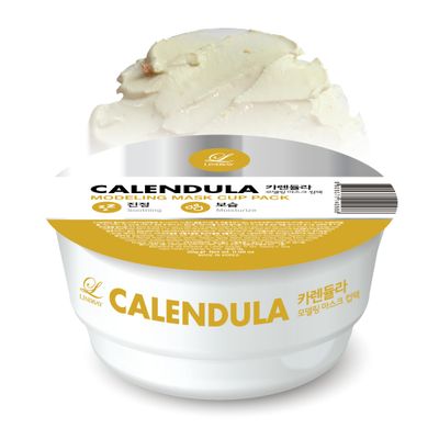 LINDSAY Calendula Modeling Mask Cup Pack - Korean Skin Care Face Mask Modeling Pack - Single-Use Soothing Moisturizing Face Mask w/Spatula Spoon - Spa Facial Peel-off Mask (6 ea, 0.36 lb)