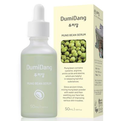 DumiDang Mung Bean Serum - Korean Traditional Vegan Skincare Formula, Soothes &amp; Detoxifies with Fermented Mung Bean Extract, Tea Tree oil and Green Tea Extract, 50mL 1.69fl.oz.