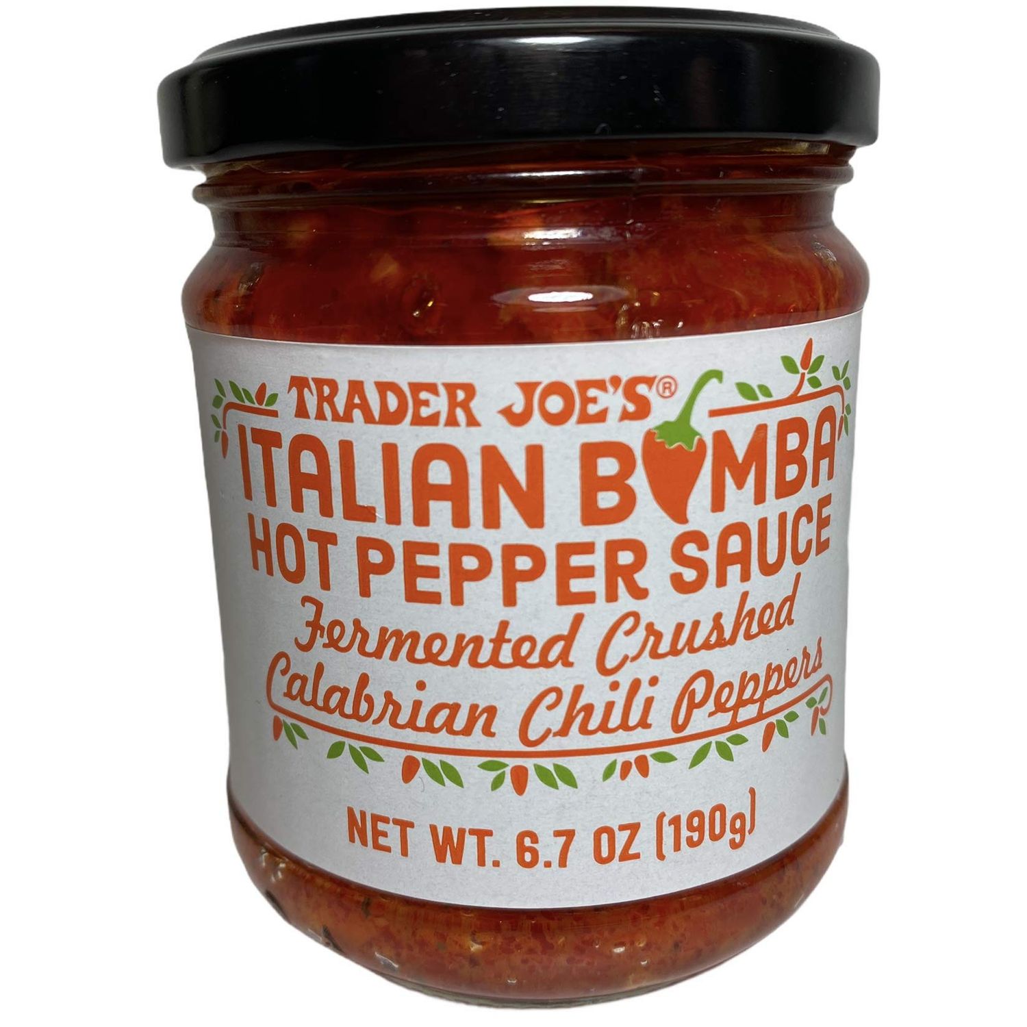 Trader Joe&#39;s Italian Bomba Hot Pepper Sauce Fermented Crushed Calabrian Chili Peppers 6.7 oz