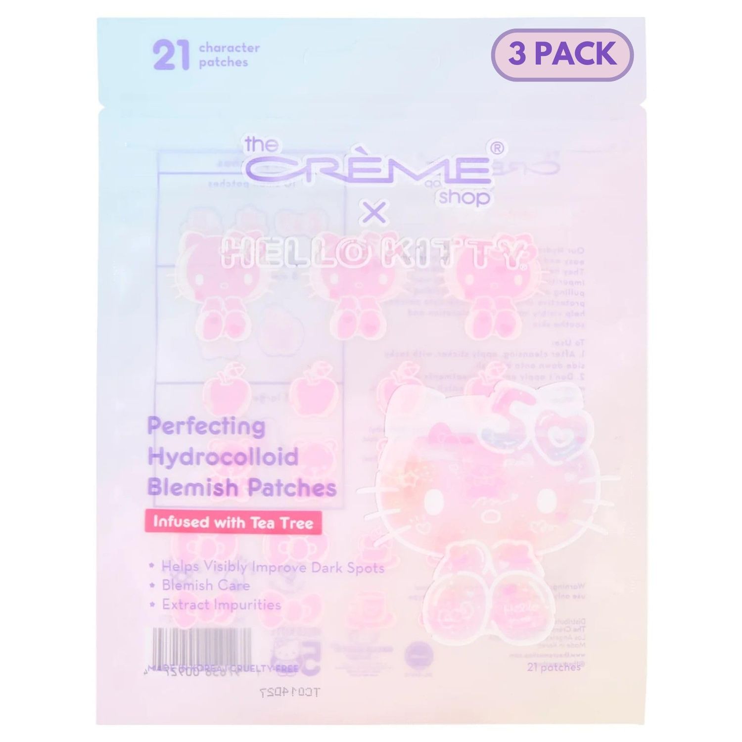 The Crme Shop Hello Kitty x Pimple Patches - Cute Hydrocolloid Dots for Acne-Prone Skin, Vitamin E Boost, Redness &amp; Blemishes Treatment, for Teens (Pack of 3)