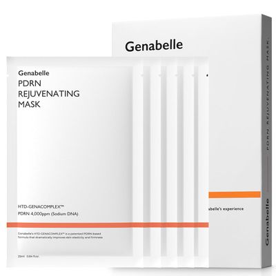 Genabelle PDRN Rejuvenating Mask Sheet - Lightweight Glass Skin &amp; Toning Mask Sheet wth PDRN, Niacinamide, Hyaluronic Acid, To Deeply Hydrate, Cool, and Visibly Plump the Skin, 0.84 fl oz 5ea
