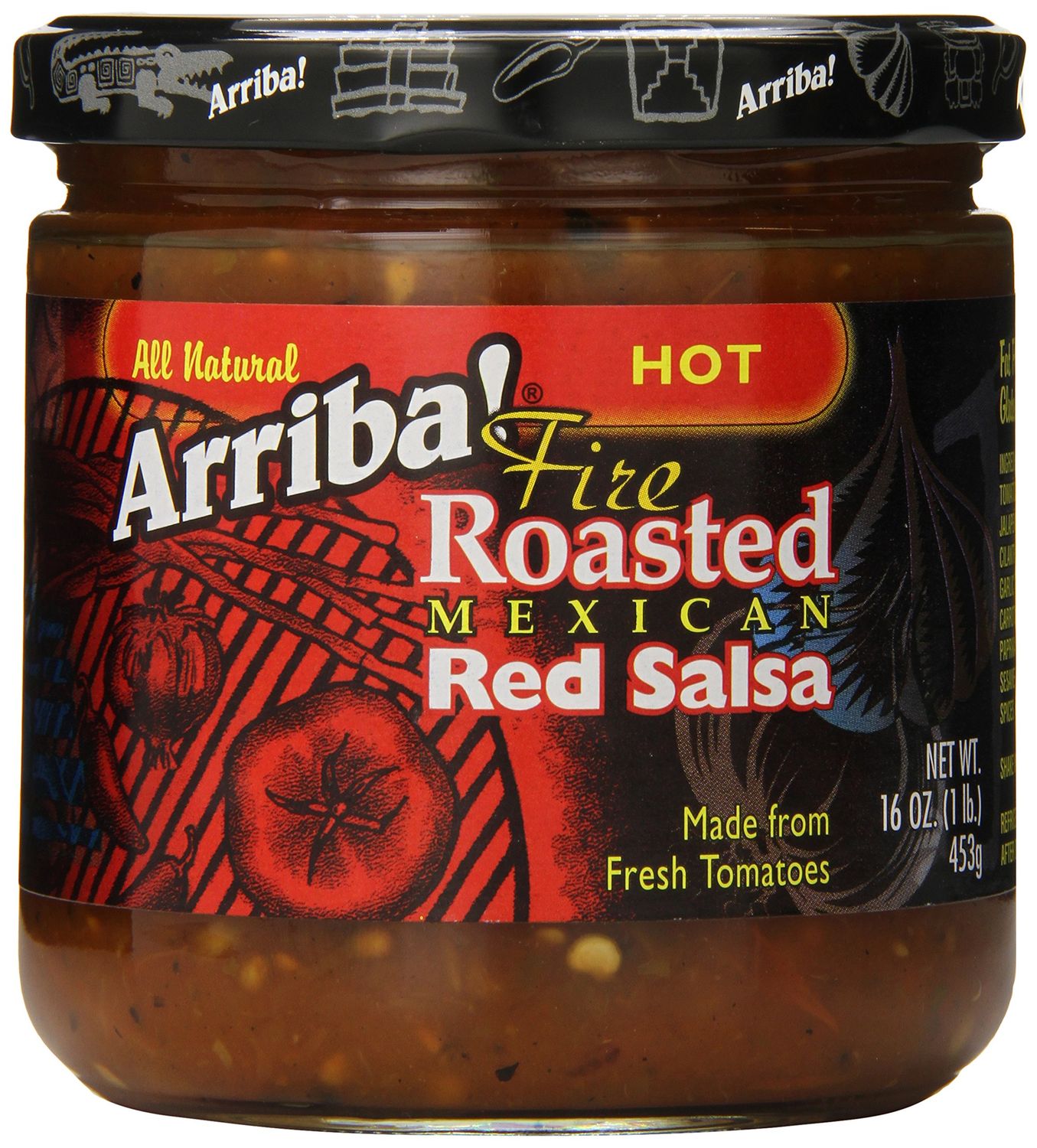 Arriba Fire Roasted Red Salsa, Hot, 16 Ounce